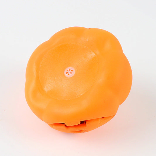 KFX-1143741 Interactive Teeth Puzzle Toy for Cats and Dogs - Vinyl, 9.5CM, Orange with Sound
