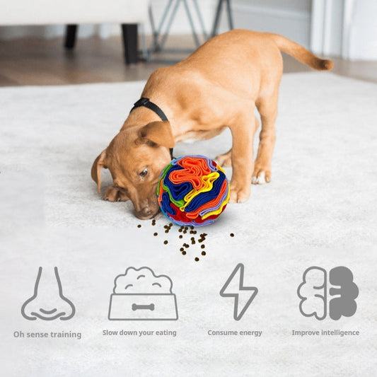 KFX-1144765 Colorful Pet Sniffing Toy Ball for Molar Training – Polar Fleece Puzzle Toy in Various Sizes and Colors