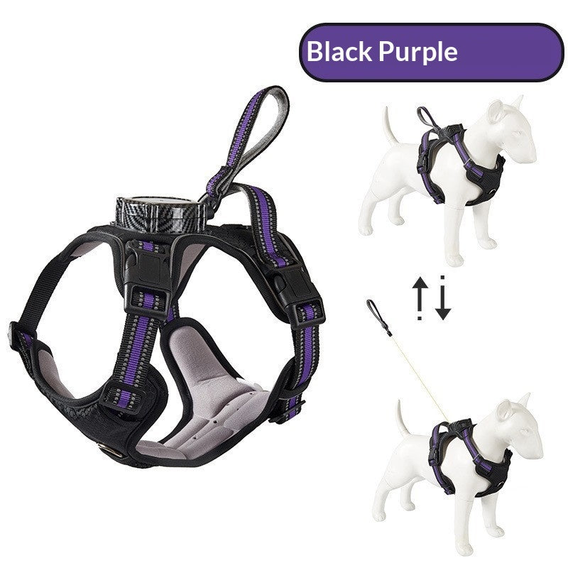KFX-1145917 Automatic Retractable Lanyard Chest Harness Set for Pets - Multiple Color Options Available