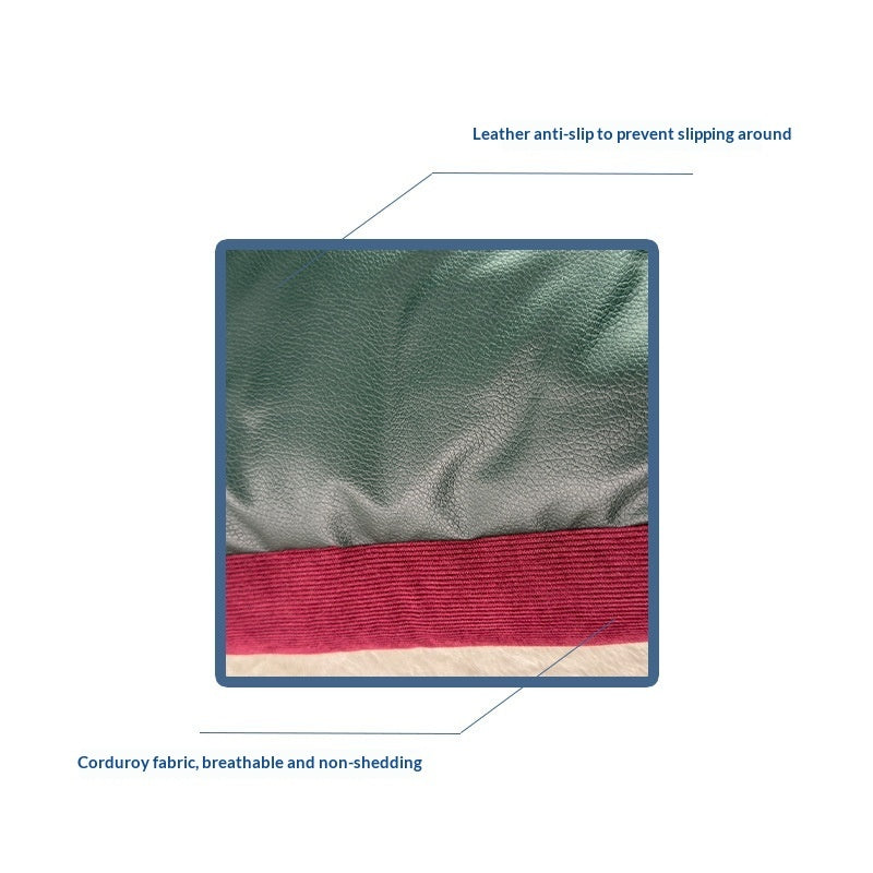 KFX-1146173 Solid Color Casual Non-Slip Dog Mat for All Seasons in Turmeric, Dark Green, and Wine Red