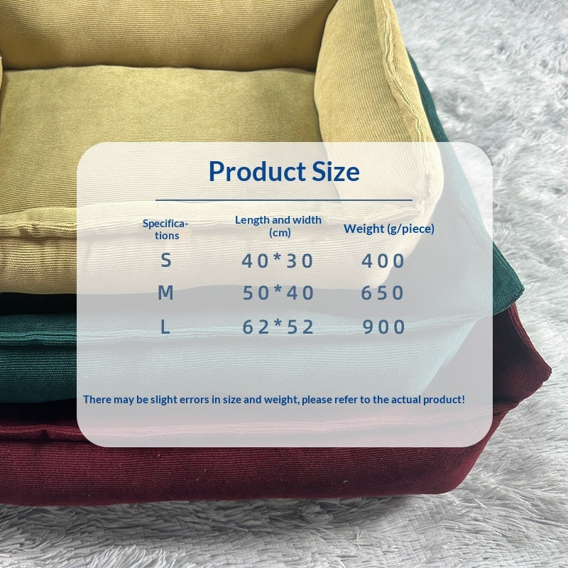 KFX-1146173 Solid Color Casual Non-Slip Dog Mat for All Seasons in Turmeric, Dark Green, and Wine Red