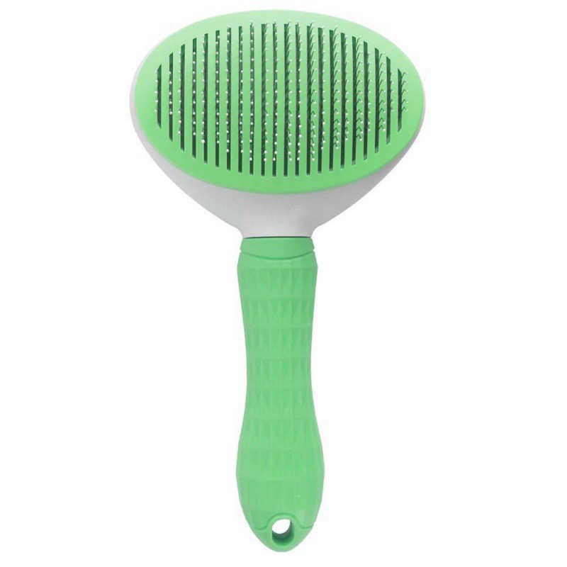 KFX-1147709 Self-Cleaning Dog and Cat Comb with Non-Slip Handle – Stainless Steel Needles in Blue and Pink