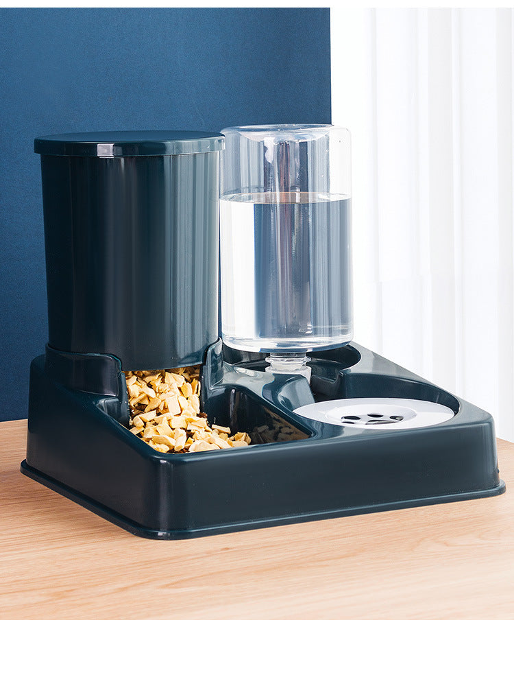 KFX-1148093 Automatic Pet Feeder with Integrated Cat and Dog Bowl for Convenient Feeding