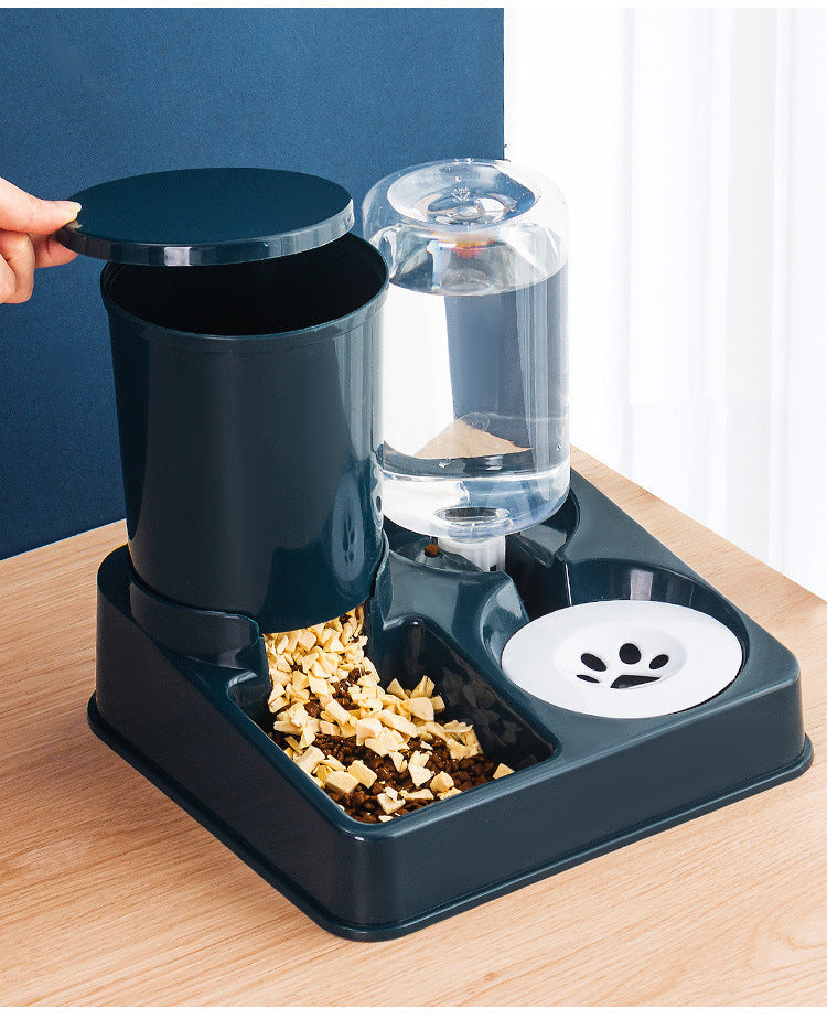 KFX-1148093 Automatic Pet Feeder with Integrated Cat and Dog Bowl for Convenient Feeding