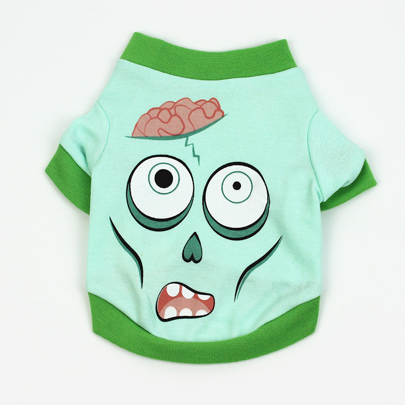 KFX-1148477 Casual Cotton Cartoon Print T-Shirt for Pets in Spring and Summer