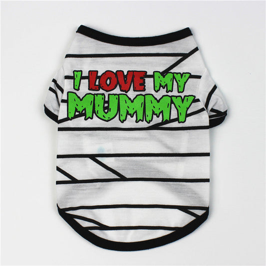 KFX-1148477 Casual Cotton Cartoon Print T-Shirt for Pets in Spring and Summer