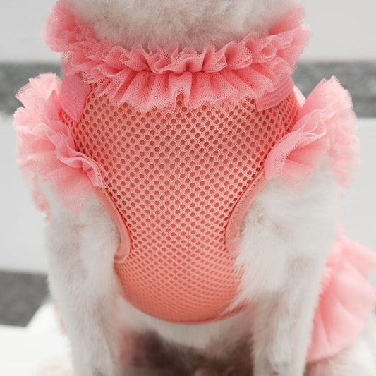 KFX-1150269 Breathable Mesh Dog Skirt with Chest Strap and Towing Rope - Available in Multiple Colors and Sizes