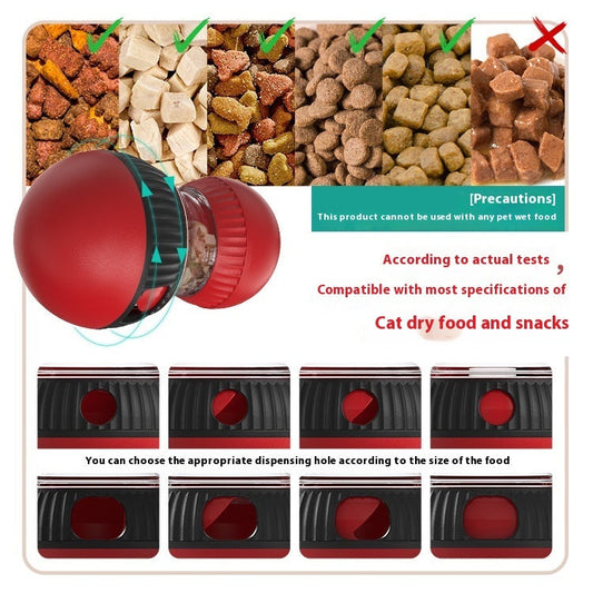 KFX-1150525 Rotating Cat Sound Food Dropping Ball Toy - Interactive Plastic Plaything for Pets
