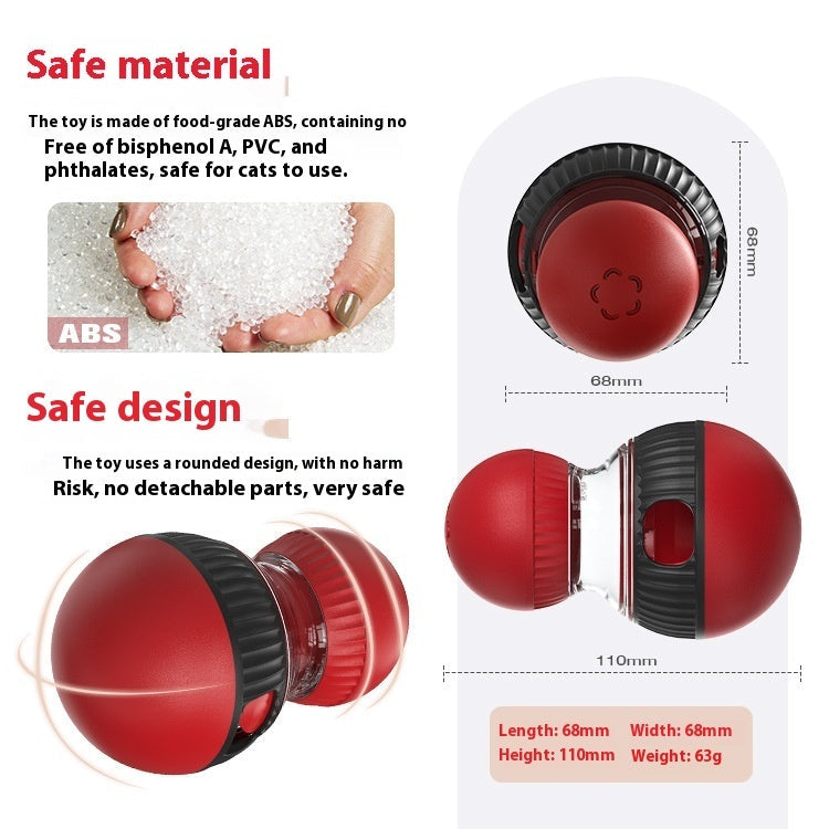 KFX-1150525 Rotating Cat Sound Food Dropping Ball Toy - Interactive Plastic Plaything for Pets