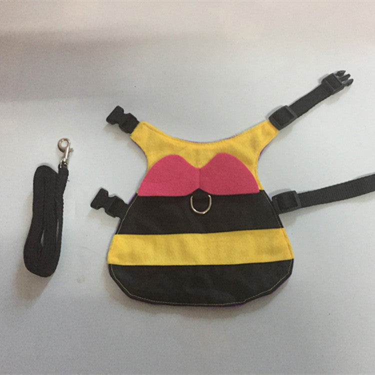 KFX-1151165 Cute Bee Costume for Cats and Rabbits with Adjustable Walking Harness in Multiple Sizes