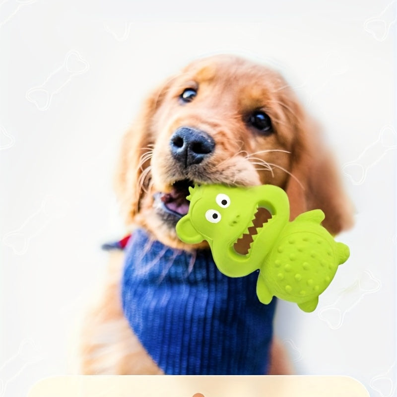 KFX-1155133 Durable Rubber Monkey Chew Toy for Medium and Large Dogs - Interactive Squeaky Toy for Teeth Cleaning
