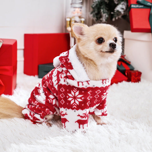 KFX-1156029 Super Soft Coral Fleece Christmas Outfit for Pets - Available in Multiple Sizes and Colors