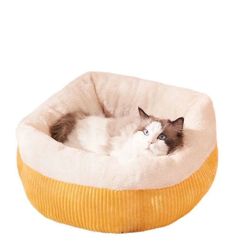 KFX-1157693 Cozy Circular Cat Sofa Bed for Kittens and Puppies - Durable Washable Pet Nest