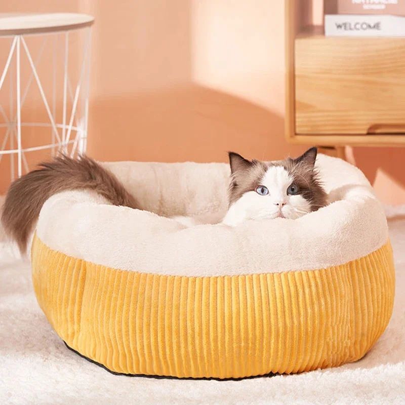KFX-1157693 Cozy Circular Cat Sofa Bed for Kittens and Puppies - Durable Washable Pet Nest