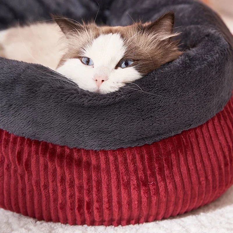 KFX-1157693 Cozy Circular Cat Sofa Bed for Kittens and Puppies - Durable Washable Pet Nest