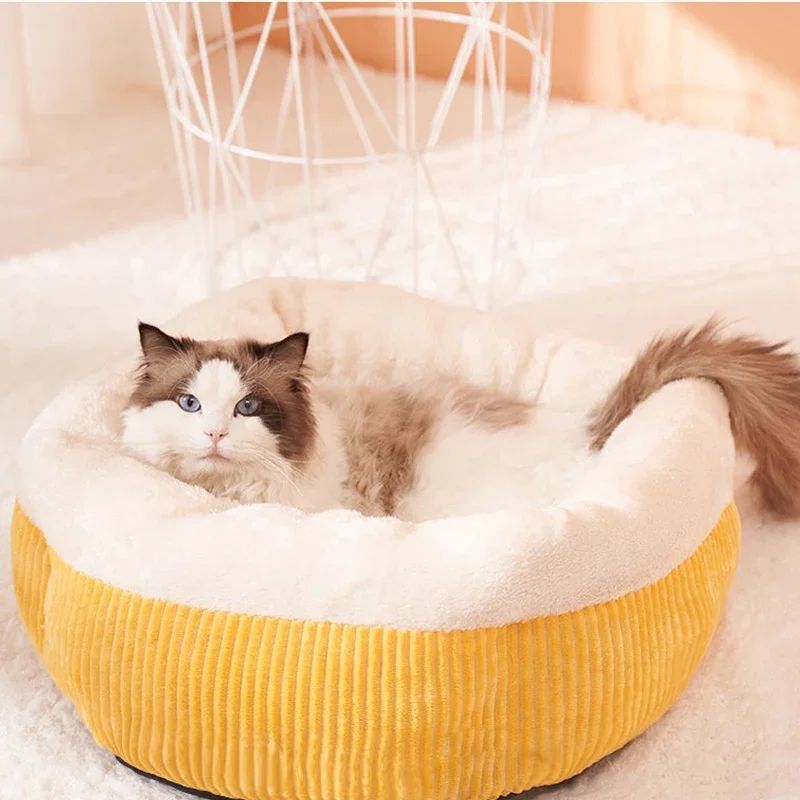 KFX-1157693 Cozy Circular Cat Sofa Bed for Kittens and Puppies - Durable Washable Pet Nest