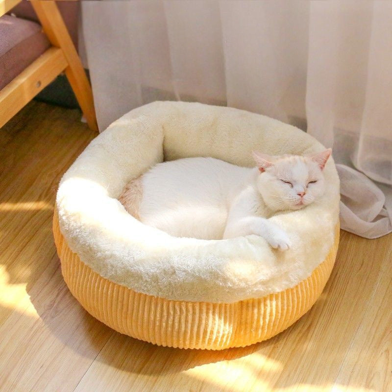 KFX-1157693 Cozy Circular Cat Sofa Bed for Kittens and Puppies - Durable Washable Pet Nest