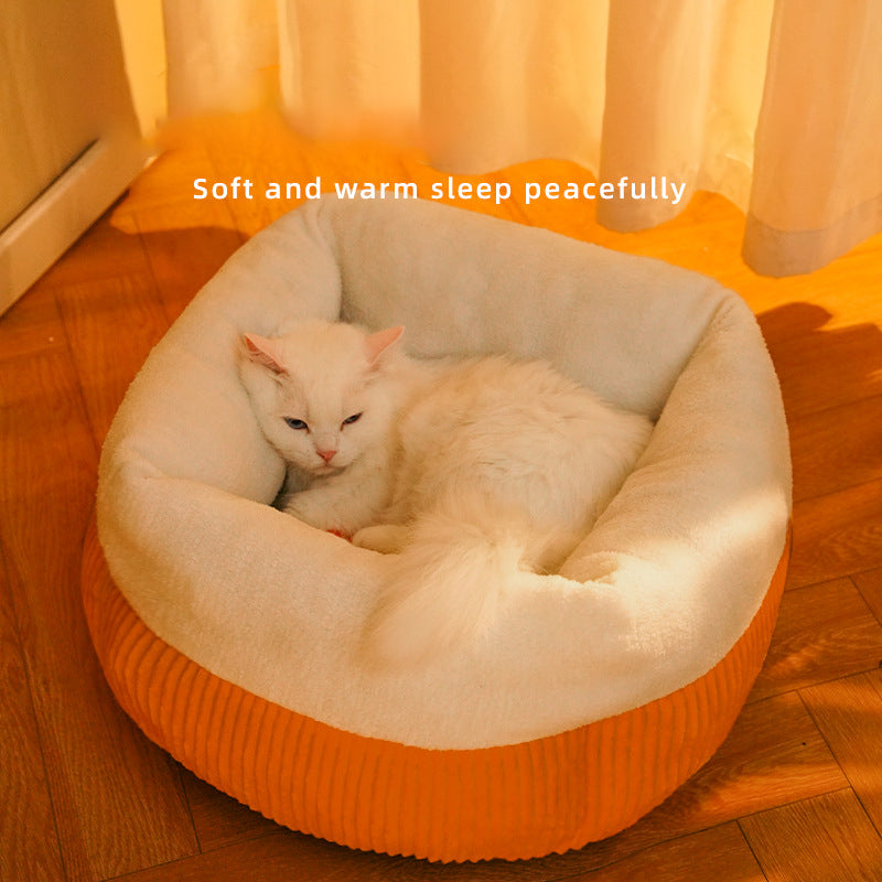 KFX-1157693 Cozy Circular Cat Sofa Bed for Kittens and Puppies - Durable Washable Pet Nest