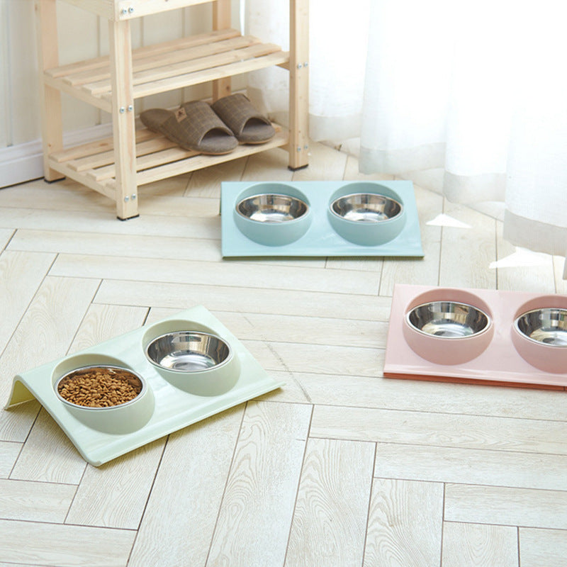 KFX-1157821 Stainless Steel Double Pet Bowl - Safe, Durable and Easy to Clean