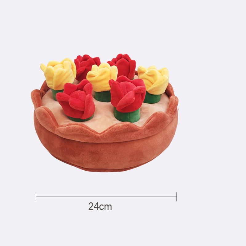 KFX-1158461 Tulip Suit Plush Hide Food Pet Toy for Interactive Play