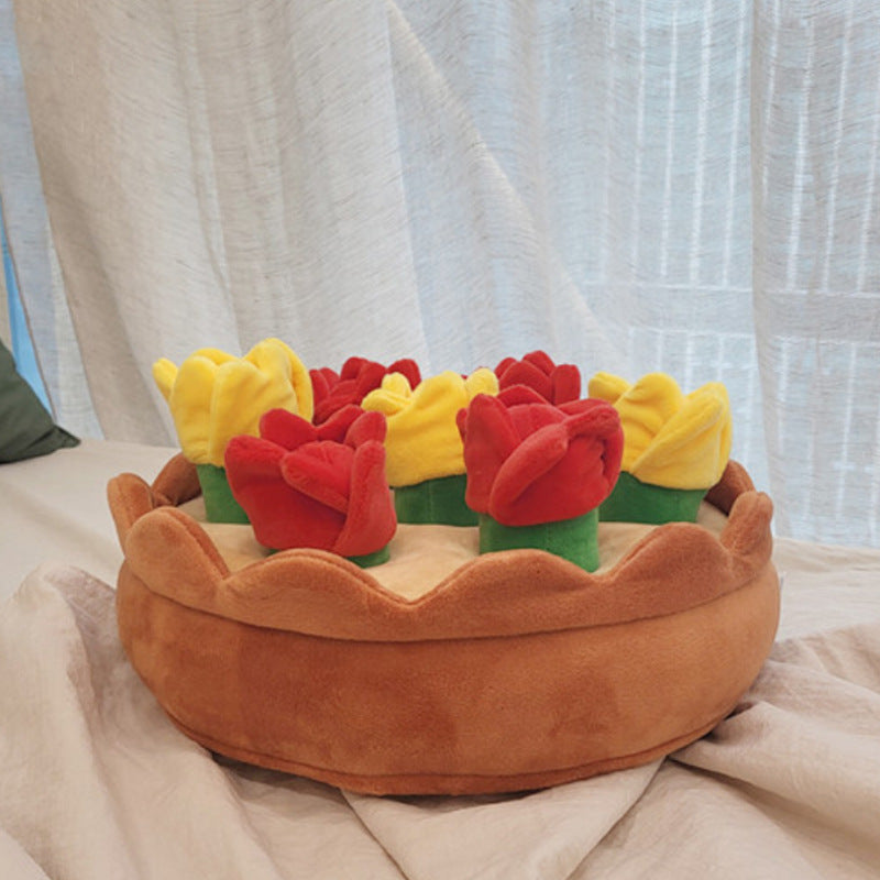 KFX-1158461 Tulip Suit Plush Hide Food Pet Toy for Interactive Play
