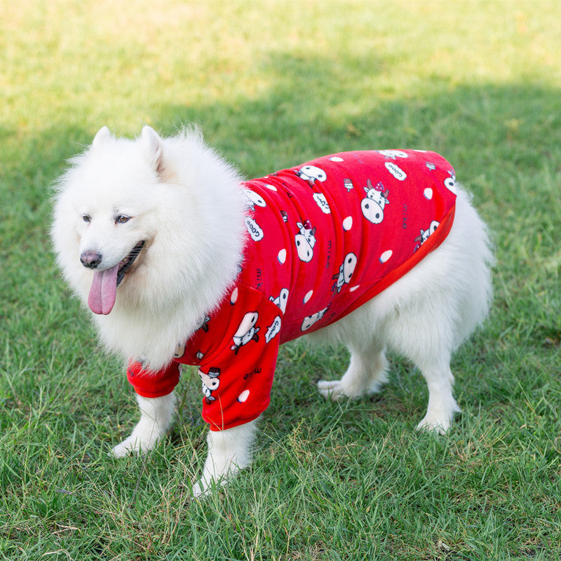 KFX-1161789 Cow Print Dog Transformation Dress for Big Dogs - Sizes 3XL to 9XL