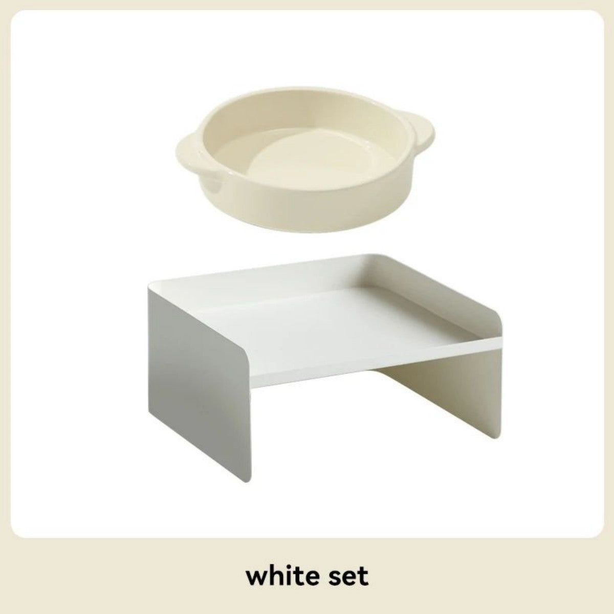 KFX-1163581 Elevated Metal Pet Bowl with Ceramic Base for Cats and Dogs