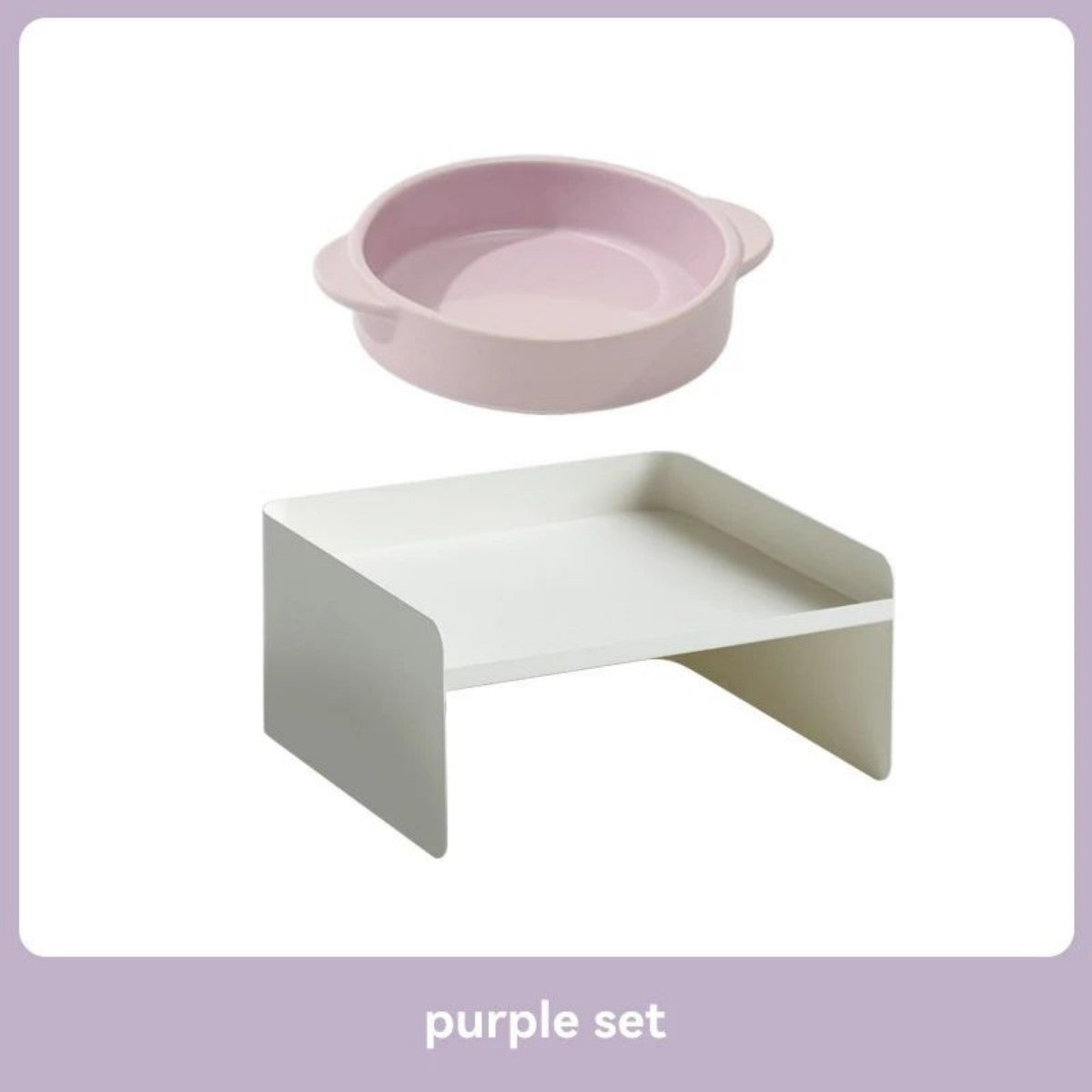 KFX-1163581 Elevated Metal Pet Bowl with Ceramic Base for Cats and Dogs