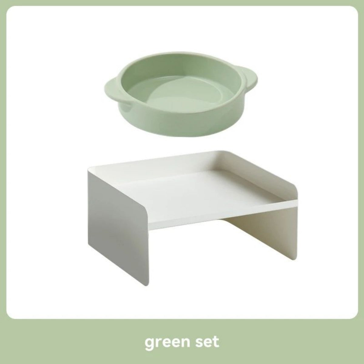 KFX-1163581 Elevated Metal Pet Bowl with Ceramic Base for Cats and Dogs