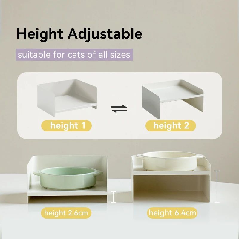 KFX-1163581 Elevated Metal Pet Bowl with Ceramic Base for Cats and Dogs