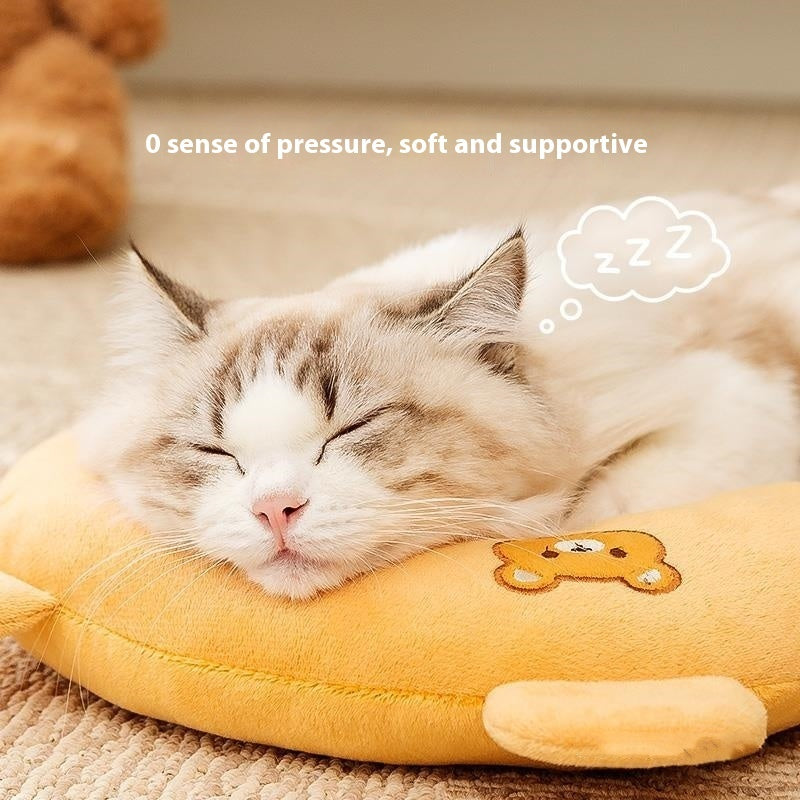 KFX-1165245 Cat U-Shape Mini Pillow - Breathable Design for Dogs in Lomi Brown, Mylo Gray, Ti'an Green