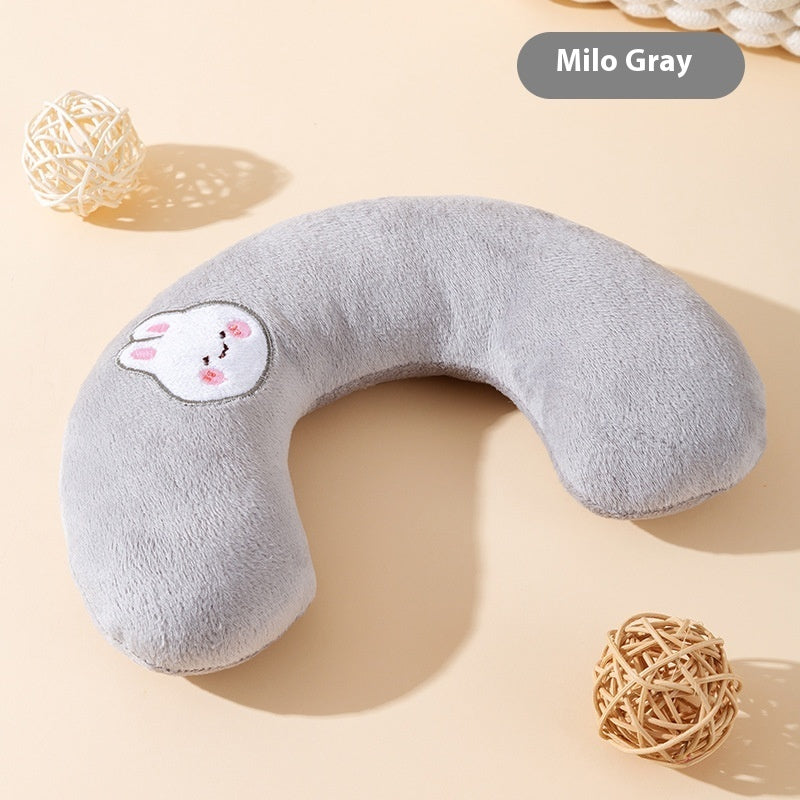 KFX-1165245 Cat U-Shape Mini Pillow - Breathable Design for Dogs in Lomi Brown, Mylo Gray, Ti'an Green