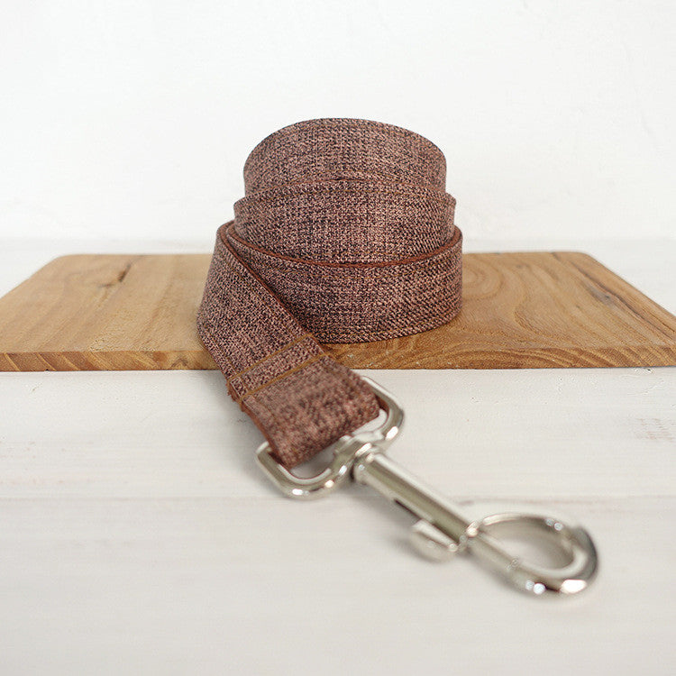 KFX-1165373 Brown Suit Dog Traction Collar - Durable Polyester Leash with Adjustable Sizes XS to XL