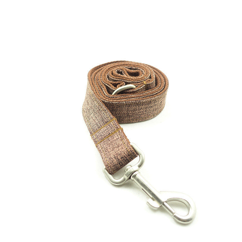 KFX-1165373 Brown Suit Dog Traction Collar - Durable Polyester Leash with Adjustable Sizes XS to XL