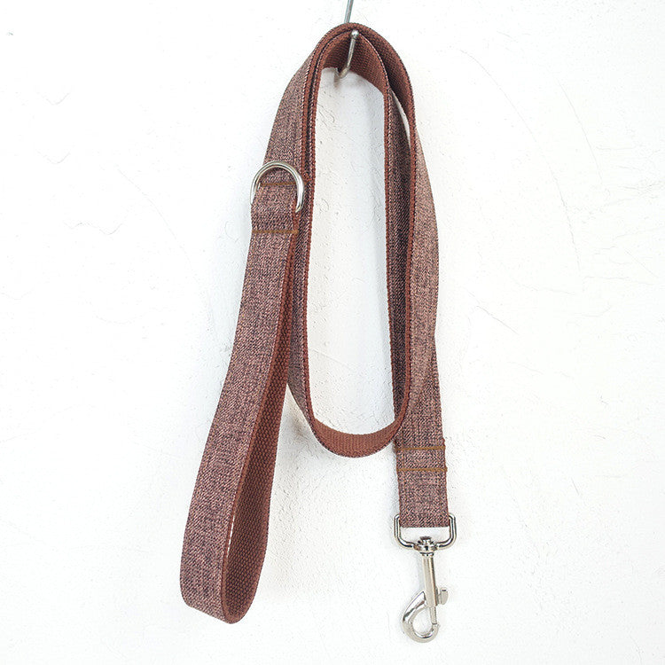 KFX-1165373 Brown Suit Dog Traction Collar - Durable Polyester Leash with Adjustable Sizes XS to XL