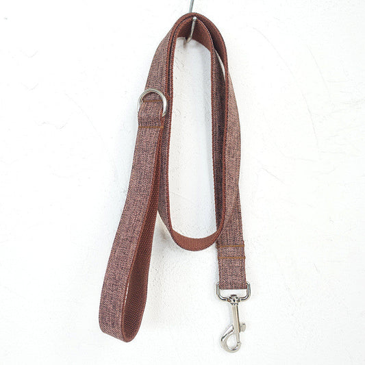 KFX-1165373 Brown Suit Dog Traction Collar - Durable Polyester Leash with Adjustable Sizes XS to XL