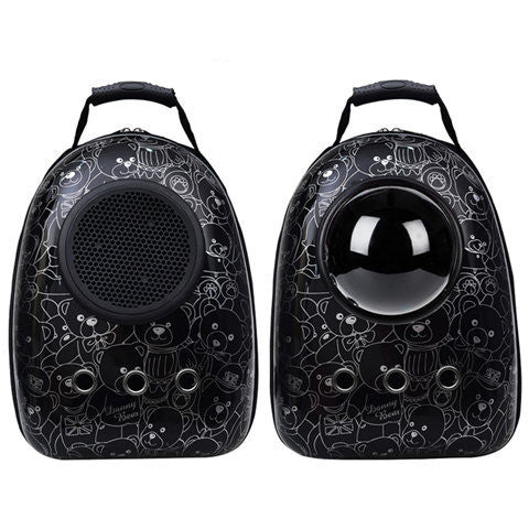 KFX-1165629 Transparent Portable Pet Space Capsule Backpack with Ventilation and Extendable View
