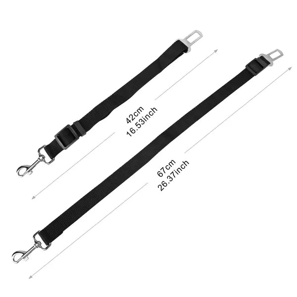 KFX-1166013 Adjustable Pet Dog Seat Belt Leash Safety Harness - 2 Pack for Cars, Fits Small to Large Dogs and Cats