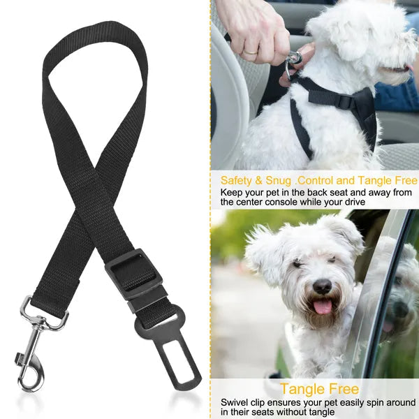 KFX-1166013 Adjustable Pet Dog Seat Belt Leash Safety Harness - 2 Pack for Cars, Fits Small to Large Dogs and Cats