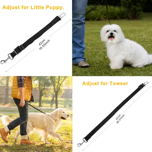 KFX-1166013 Adjustable Pet Dog Seat Belt Leash Safety Harness - 2 Pack for Cars, Fits Small to Large Dogs and Cats