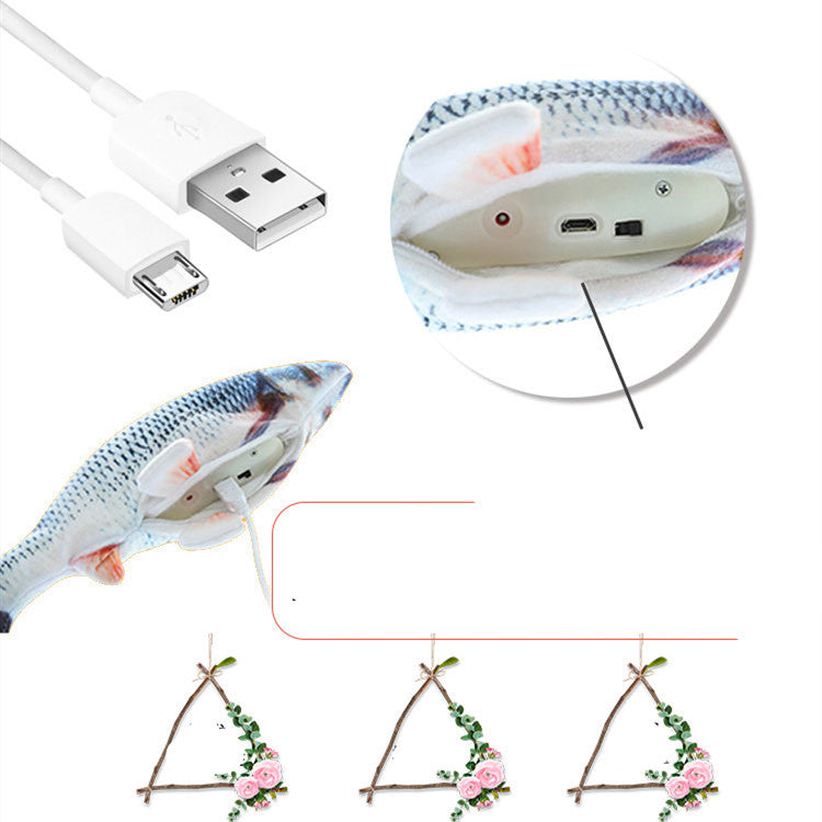 KFX-1169981 Electric Bionic Fish Plush Cat Toy - Interactive Catnip Fish for Playtime