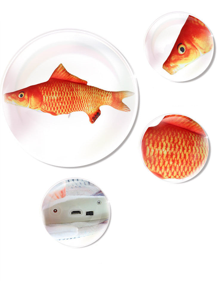 KFX-1169981 Electric Bionic Fish Plush Cat Toy - Interactive Catnip Fish for Playtime