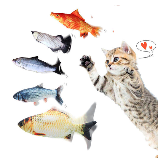 KFX-1169981 Electric Bionic Fish Plush Cat Toy - Interactive Catnip Fish for Playtime