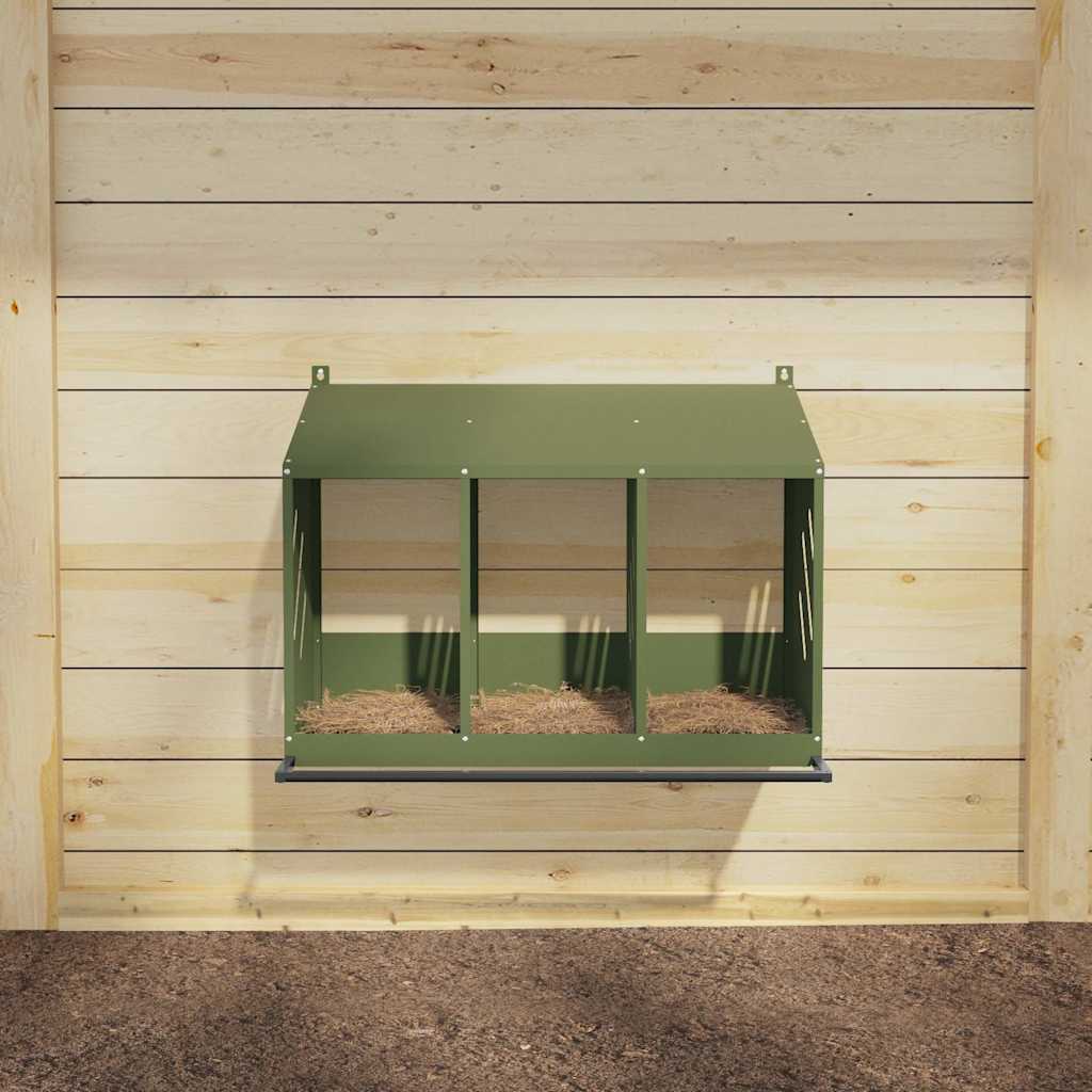 KFX-1170749 Olive Green Chicken Nesting Box with 3 Compartments for Comfortable Egg Laying