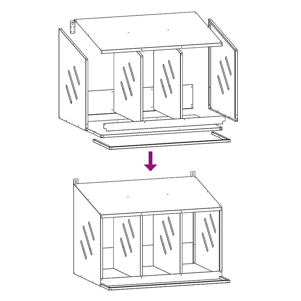 KFX-1170749 Olive Green Chicken Nesting Box with 3 Compartments for Comfortable Egg Laying