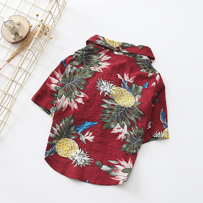 KFX-1171517 Stylish Pet Shirt in Wine Red, Black, and White Patterns - Multiple Sizes Available