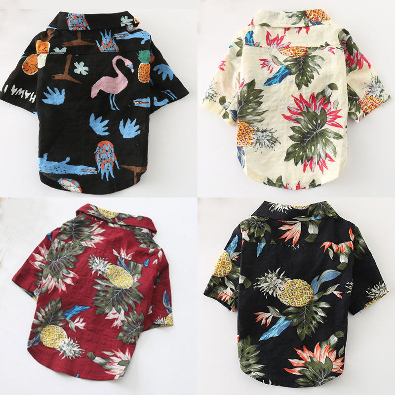 KFX-1171517 Stylish Pet Shirt in Wine Red, Black, and White Patterns - Multiple Sizes Available