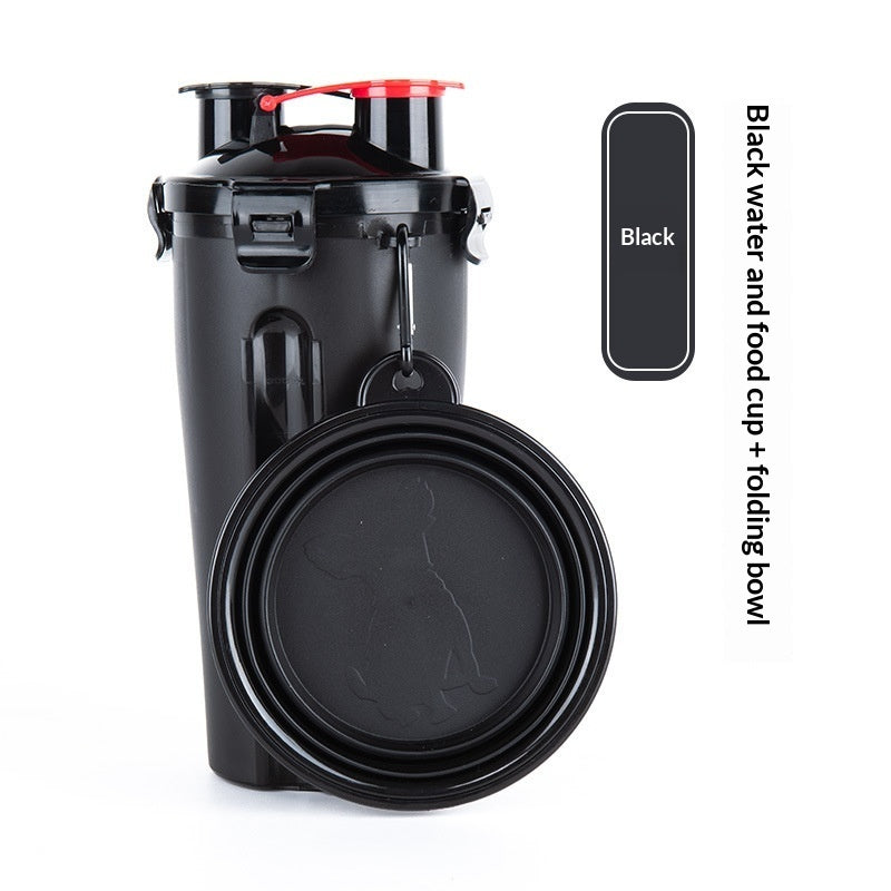KFX-1172925 Portable Foldable Pet Dog Water Cup with Food Bowl - Multiple Color Options Available