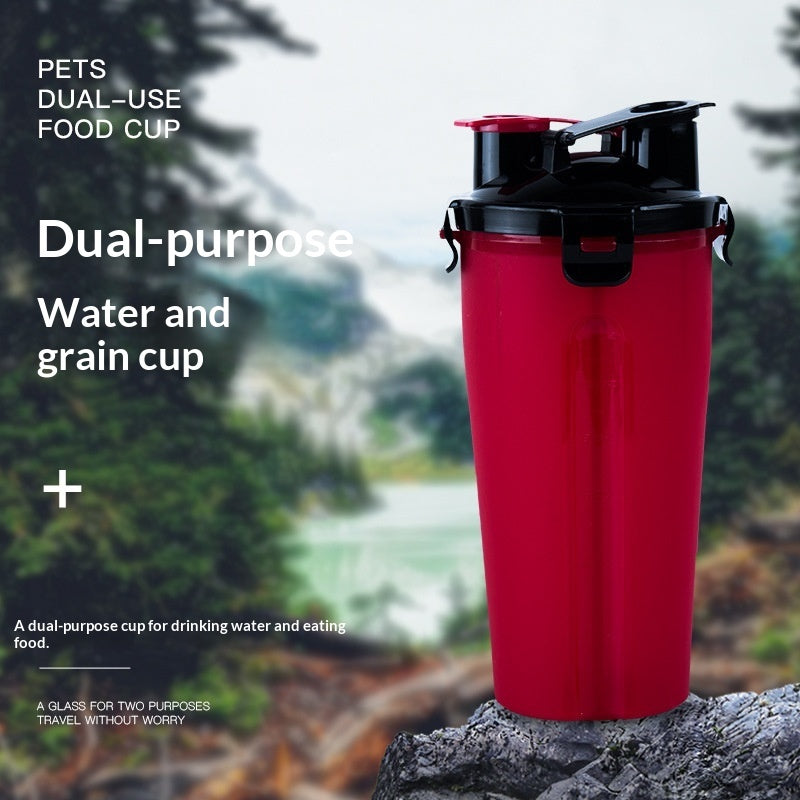 KFX-1172925 Portable Foldable Pet Dog Water Cup with Food Bowl - Multiple Color Options Available