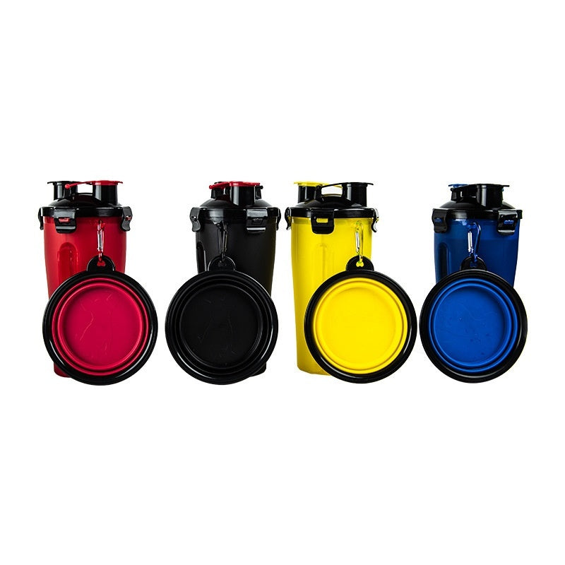 KFX-1172925 Portable Foldable Pet Dog Water Cup with Food Bowl - Multiple Color Options Available